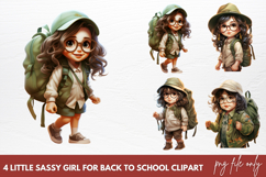 Little Sassy Girl For Back To School Sublimation Clipart Product Image 1