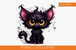 Funny Cat Clipart, Funny Cats Sublimation Product Image 1