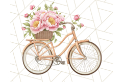 Bicycle with Flowers PNG, Pastel Spring Floral Bike Clipart Product Image 2