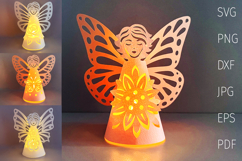 Fairy lantern Bundle, paper angel butterfly lantern template Product Image 1