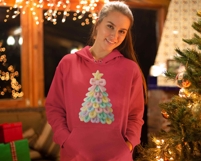 Colorful Latch Hook Yarn Faux Embroidery Christmas Tree PNG Product Image 3