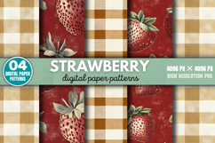 Strawberry Digital Paper Background Bundle PNG Product Image 7