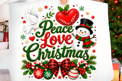 Peace Love Christmas Snowman PNG Product Image 1