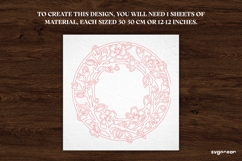 Floral Wreath Door Sign Laser Cut | Door Hanger | SVG Product Image 2
