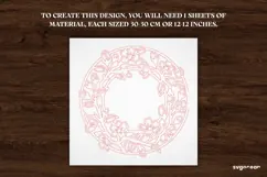 Floral Wreath Door Sign Laser Cut | Door Hanger | SVG Product Image 2