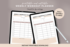 Weekly Workout Planner | Editable Canva Template for Fitness Product Image 3