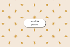 Minimal Gold Star Seamless Pattern on Soft Beige Product Image 1