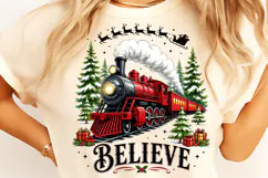 Believe North Pole Train PNG, Christmas PNG, Believe PNG Product Image 6