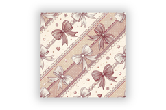 Coquette Bow Stripe Digital Paper, Seamless Watercolor Product Image 6