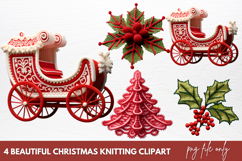 Beautiful Christmas Knitting Clipart Sublimation Product Image 1