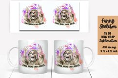Funny Skeleton Mug Wrap Sublimation, Mug Wrap PNG Product Image 1