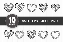 Ornamental Heart Line Art Drawings SVG PNG Product Image 1