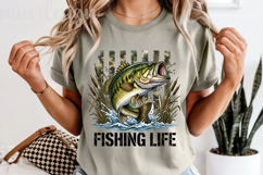 Fishing Life Bass PNG, Camo American Flag Sublimation Product Image 5