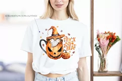 Watercolor Halloween gnome in tea mug, Gnome PNG Product Image 5