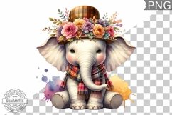 Floral Crown Elephant Sublimation - Clipart Bundle Product Image 7