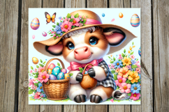 Easter cow | 4 spring Skinny tumbler Sublimation designs Product Image 2