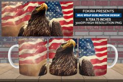 Mug Wrap PNG,Eagle, American Flag Sublimation Product Image 1