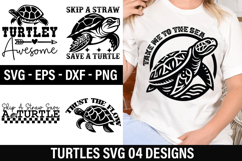 Turtles SVG Design - Skip A Straw Save A Turtle Product Image 1