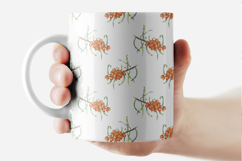 Sea Buckthorn Watercolor Seamless Pattern Hand Drawn PNG Product Image 4