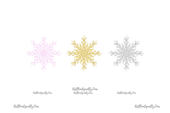 Pink Gold Silver Snowflakes PNG Set Product Image 5