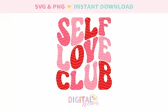 Retro Self Love Club Valentines SVG PNG Product Image 2