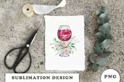 Watercolor Wine Glass Floral clipart Product Image 6