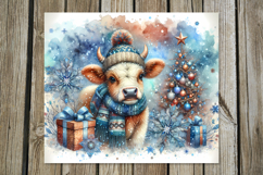 Christmas cow | 4 retro xmas Sublimation Tumbler designs Product Image 2