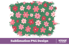 Retro Flowers Background Png Floral Paper Sublimation Splash Product Image 1