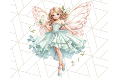 Pastel Fairy Garden Clipart, Cute Fairies &amp; Toadstools PNG Product Image 3