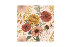 Autumn Sunflower Wedding Bouquet Digital Paper Product Image 6