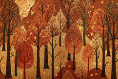 Autumn forest landscape with trees and orange foliage Product Image 1