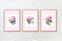 Watercolor Pink Hydrangea Set of 3 Prints Product Image 6