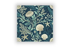 Ocean Toile Digital Paper Pack, Vintage Floral Toile Product Image 6