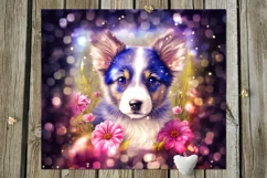 Magic Dogs & flowers | 10 Skinny tumbler Sublimation designs Product Image 6