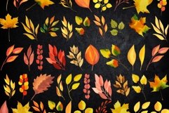 Autumn Watercolor Leaves Clipart PNG Product Image 5