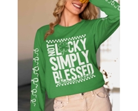 Not Lucky Simply Blessed SVG PNG | Coquette St Patrick's Day Product Image 3