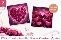 Valentines Square Coasters, 3D Love Coasters Sublimation Product Image 1