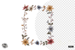 Christmas Winter Floral Borders Clipart Product Image 1