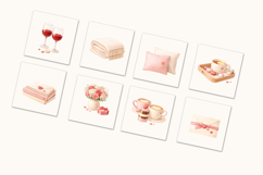 Romantic Valentine Watercolor Clipart Set, Couple Love PNG Product Image 6