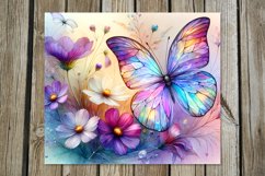 Butterfly | 4 watercolor skinny tumbler Sublimation designs Product Image 2