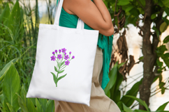 Purple Bloom Stem Embroidery Design Product Image 6