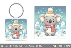 Christmas Koala Keychain. Christmas Keychain Sublimation Product Image 1