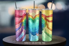 Sublimation PNG design for a colorful LGBT tumbler