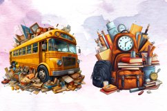 Back to School Clipart Sublimation, Back to School Product Image 7