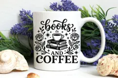 Books And Coffee Svg, Book Lover Svg, Coffee Lover Svg. Product Image 7