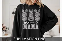 Blessed Mama, Lace Bunny PNG, Easter png, Lace Bow Bunny Png Product Image 6