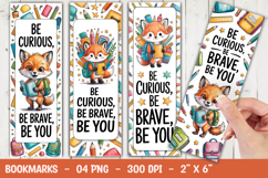 Fox Back to School Animal Bookmark Sublimation PNG Product Image 1