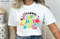 Happy First Day of School SVG, Back to School SVG for Shirt Product Image 5