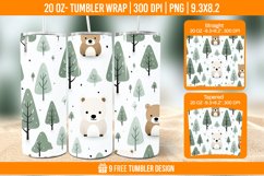 3D Bear In Snow Tumbler Wrap Designs Product Image 1