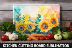 Cutting Board Sublimation Design - Sunflowers Sublimation Product Image 1